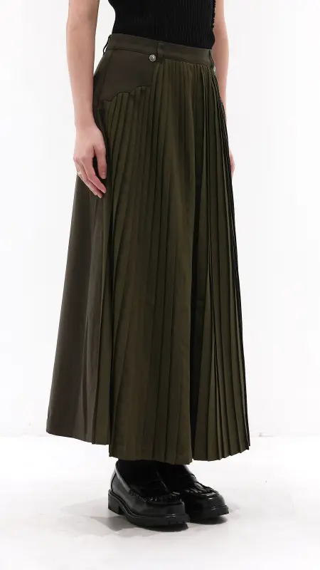 Front Pleated Flare Skirt online