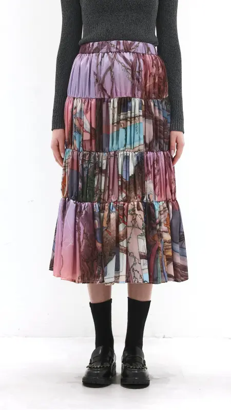 INITIAL x Little Thunder Tiered Skirt online