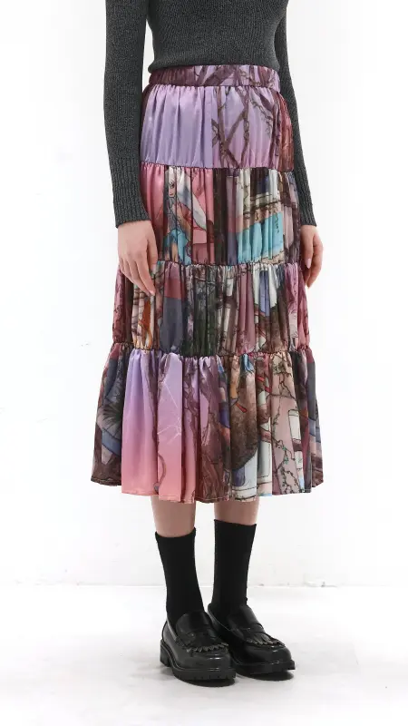 INITIAL x Little Thunder Tiered Skirt online